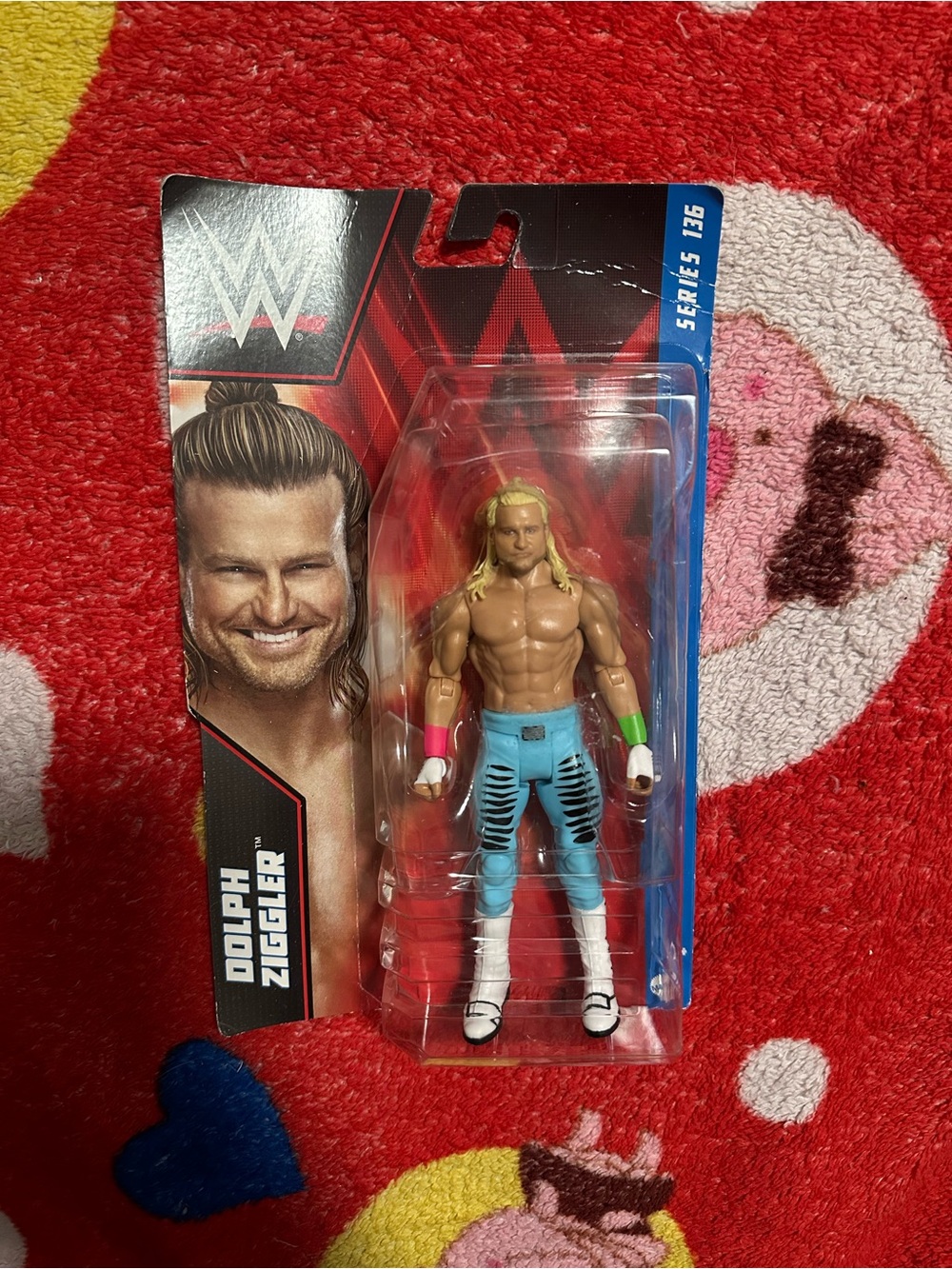 WWE Dolph Ziggler Action Figure - Light Blue Pants with Pink & Green Accents